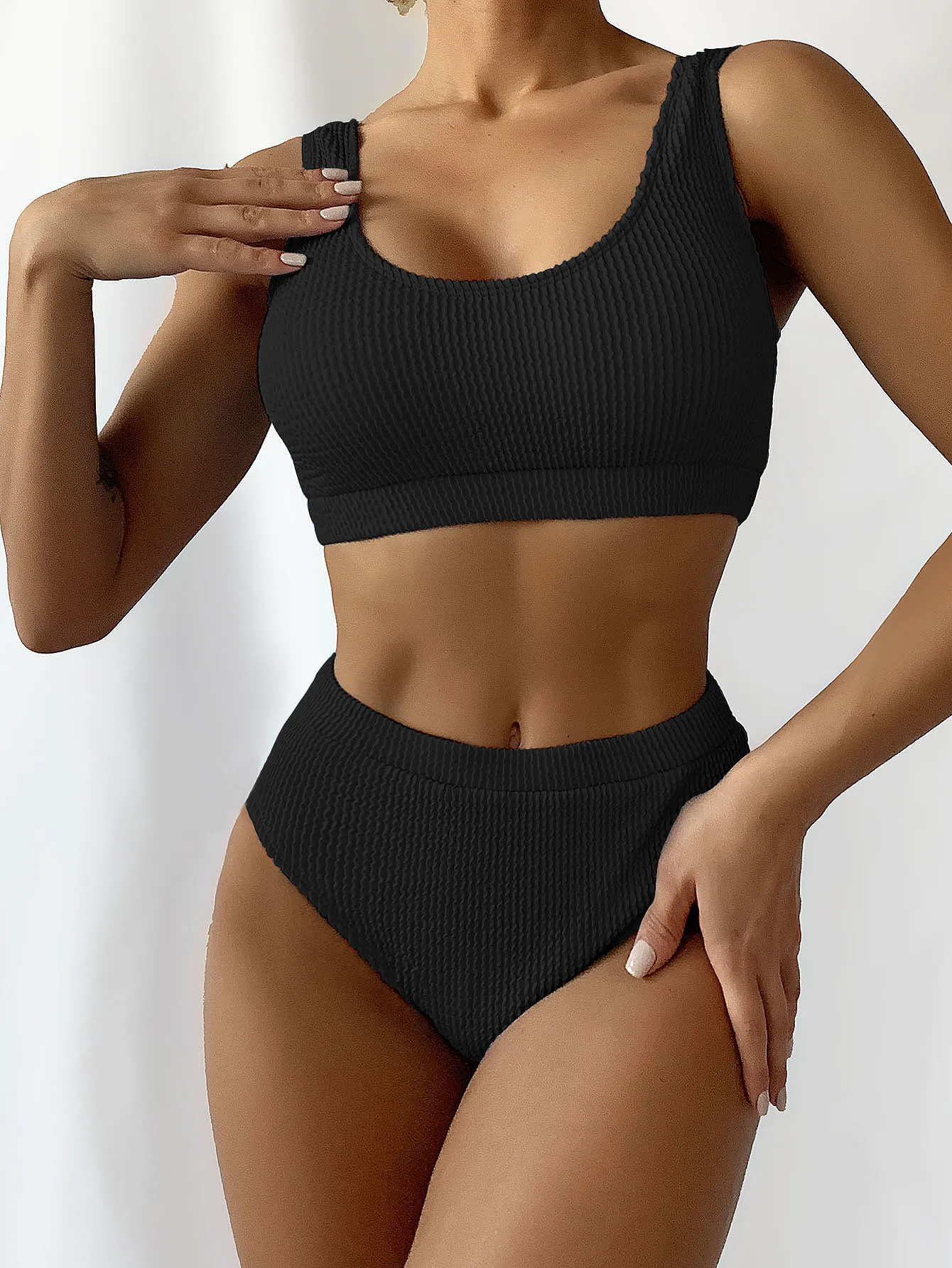 

High Waist Bikini Female Swimsuit Women Swimwear High Waist Bikini set Padded Bather Bathing Suit Swim