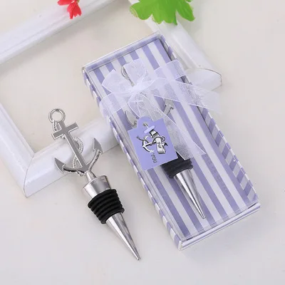 

Anchor nautical themed wine bottle stopper Wedding Favor Gift Birthday Party Business meeting Souvenir Giveaways Regalo 10pcs