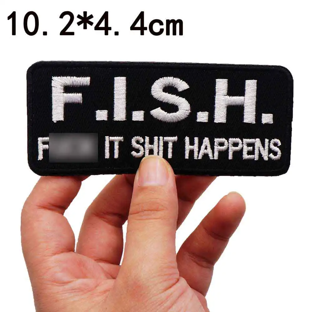 

FISHING Embroidery Patch WITH IRON ON BACKING HOOK BACKING