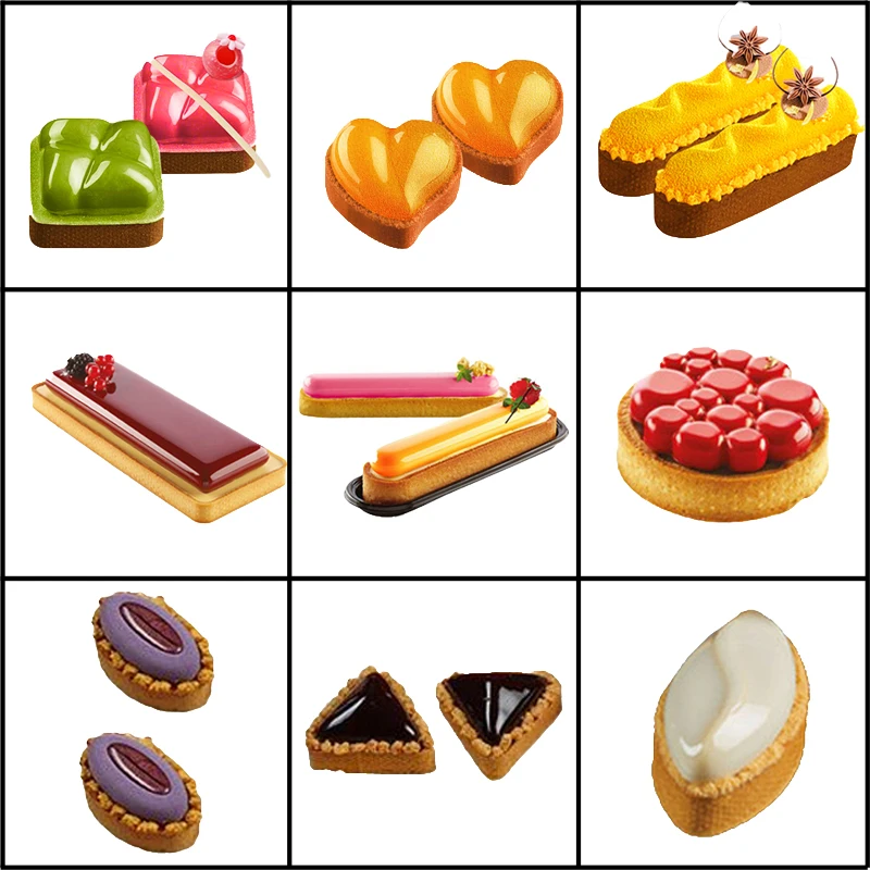 

Silicone Cake Molds Suit Egg Tart Ring Decorating Tools Chocolate Mousse Dessert Moulds Pastry Tray Bakeware Baking