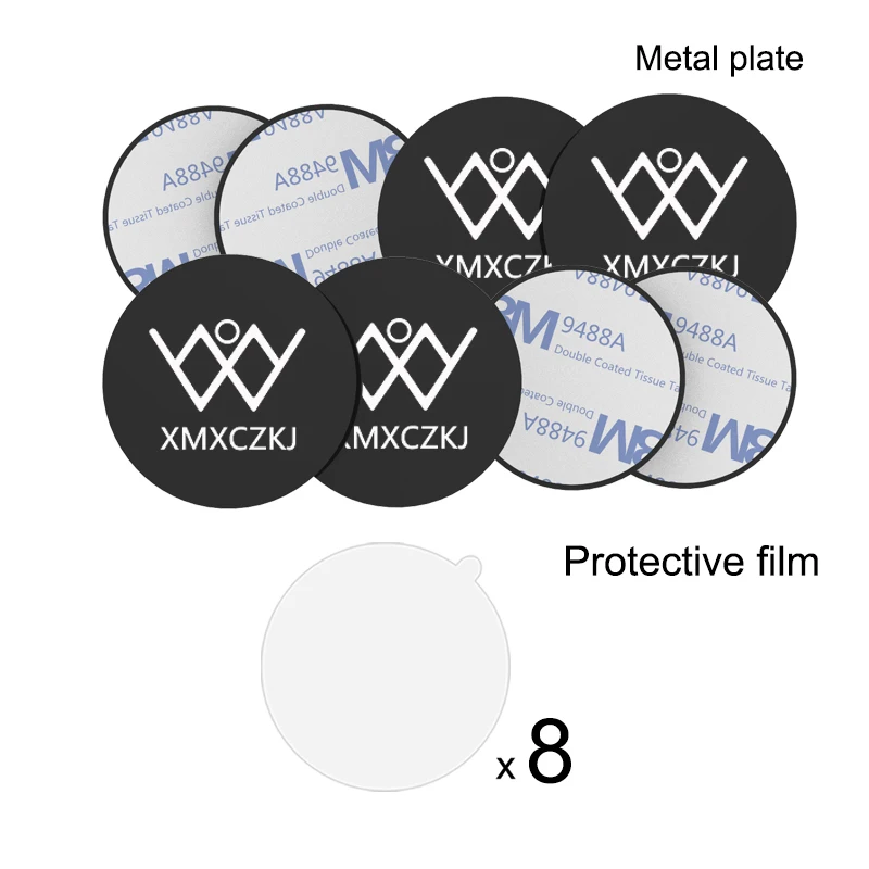 XMXCZKJ, автомобильный держатель для телефона, металлическая пластина, магнитный диск, подставка для телефона, магнитная металлическая пластина, железный лист, магнитный автомобильный держатель для телефона - Цвет: 8 Round