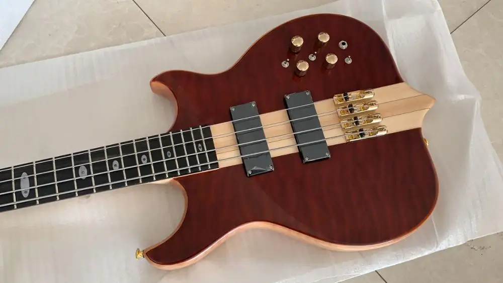 Оптовая продажа Гитары Новое поступление 4 бас электрическая гитара с через шею