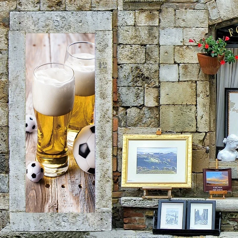 Настенная дверь с надписью Футбол новая дверная наклейка сделай сам