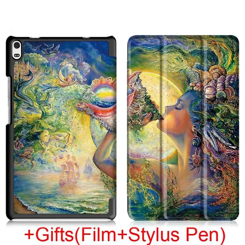 HZN Slim Magnetic Folding Case Cover for Lenovo Tab4 tab 4 8 plus tb-8704X TB-8704F/N Tablet Protective Cover+Film+Stylus Pen - Цвет: HZN
