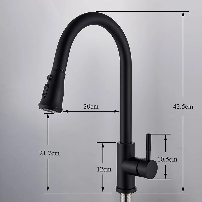chrome brushed orb Pull Out Kitchen Faucet Silver Single Handle Nickel Kitchen Tap Single Hole Handle Swivel Sprayer Water Mixer