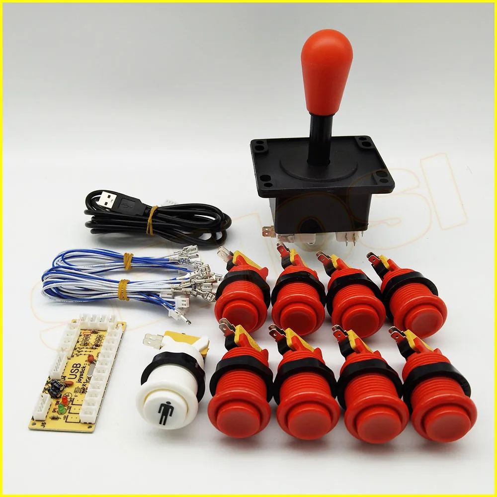 Happ Тип аркадный джойстик Кнопка DIY комплект для JAMMA MAME USB Нулевая задержка USB энкодер 8 способ Ручки Кнопки - Цвет: Kit 1