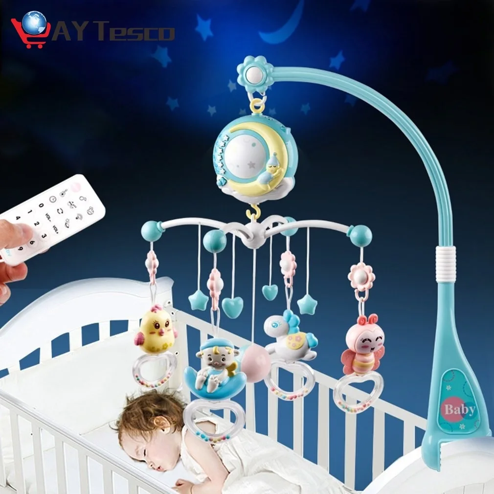 

Baby Rattles Crib Mobiles Toy Holder Rotating Mobile Bed Bell Musical Box Projection 0-12 Months Newborn Infant Baby Boy Toys