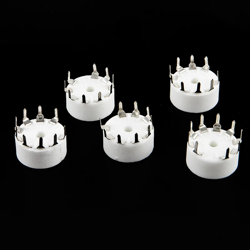 5 PCS Ceramic 9 Pin B9A PCB MOUNT Tube Socket FOR 12AX7 12AT7 Hifi Audio Vintage AMP DIY | Электроника