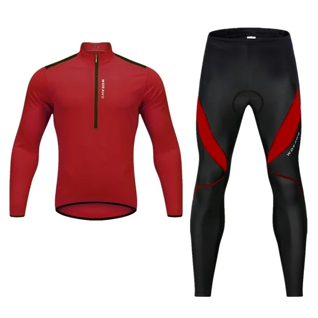 BL202RBL108R WOSAWE, Мужская одежда, Ropa Ciclismo, гоночный велосипед, Джерси, Майки для велоспорта, с длинным рукавом, MTB, рубашки, половина молнии, велосипедная одежда - Цвет: BL202RBL108R