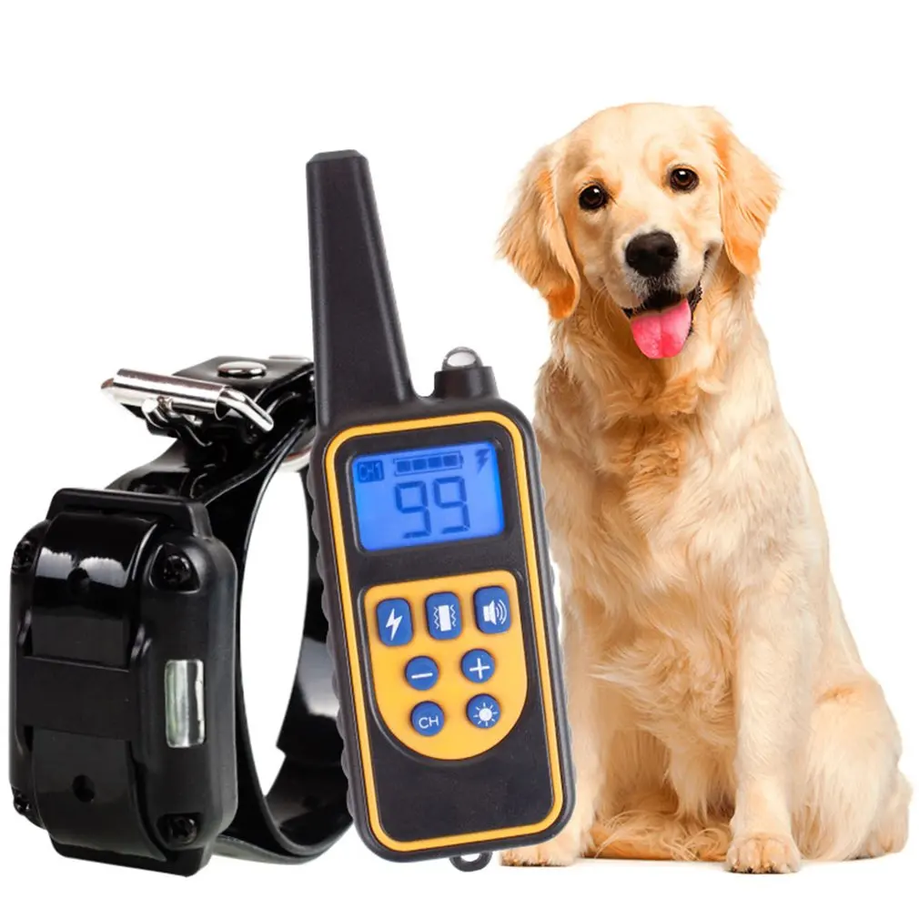 

800m Electric Dog Training Collar Pet Remote Control Waterproof Rechargeable with LCD Display for All Size Shock Vibration Sound