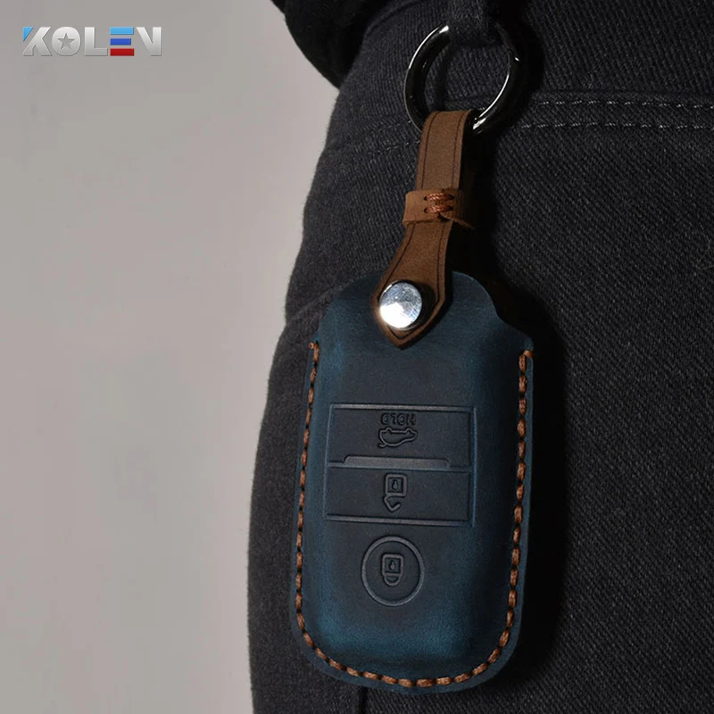 

Leather Car Remote Key Case Keychain Cover Fob For KIA KX3 KX5 K3S RIO Cerato Ceed K2 K5 Sportage Sorento Optima Stinger Picanto