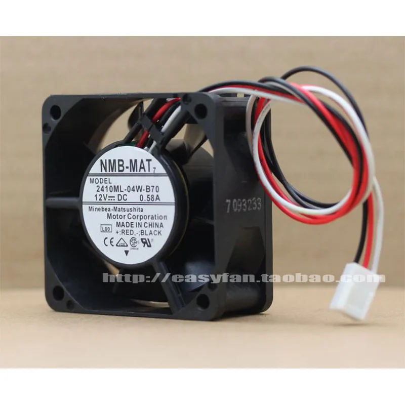 NMB 2410ML-04W-B70/2410ML-04W-B79 6025 6 см двойной шар 12 В 0.58A большой объем воздуха Вентилятор 60 ×
