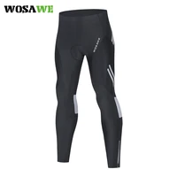 wosawe mens cycling pants trousers long bike pants trousers tights legging breathable 3d sponge padded for cyclist riding wear
