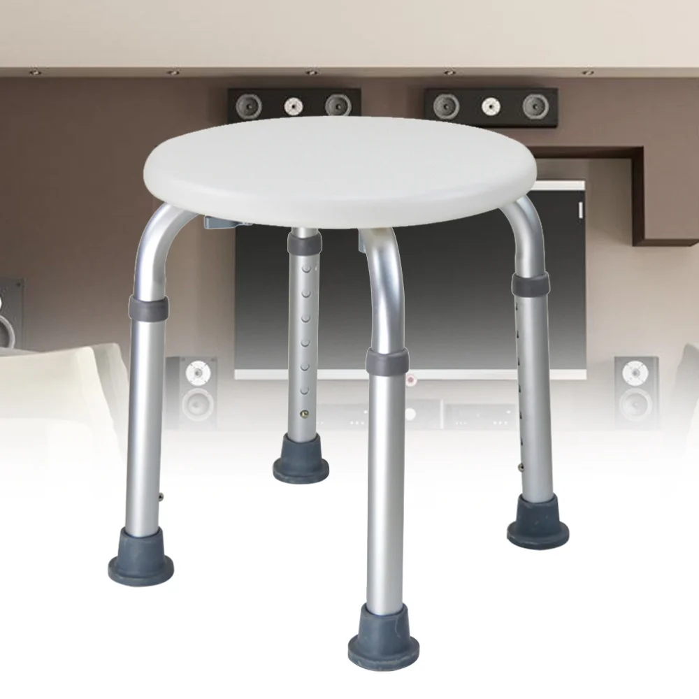 

Adjustable Bath Tub Shower Chair 8 Height Bench Stool Seat with Non-Slip Rubber Sole for Bathroom