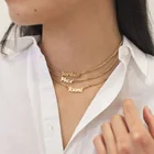 Колье HUHUI с именем на заказ, цепочка из нержавеющей стали со штифтом, индивидуальная Женская бижутерия, подарок на день рождения