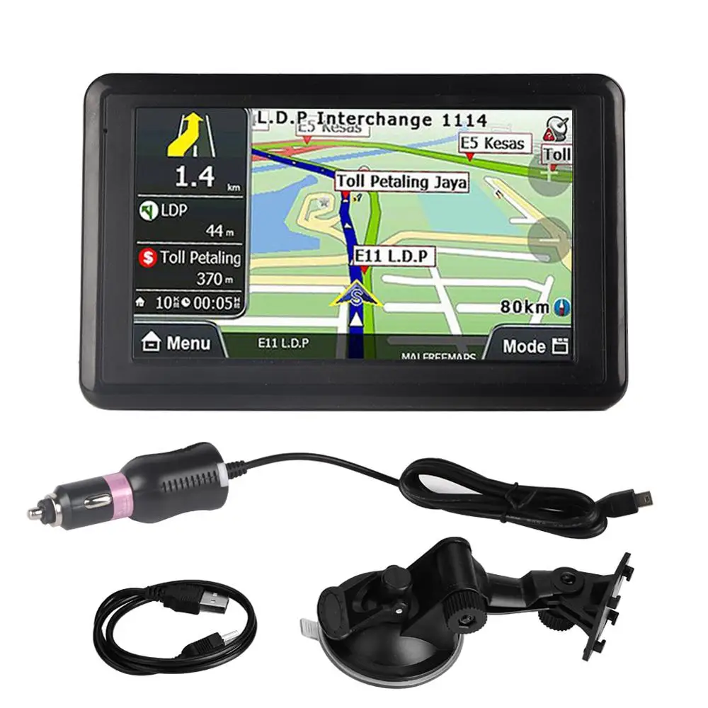 Автомобильный навигатор с сенсорным экраном GPS DDR256M 8G MP3 FM Карта Европы 508