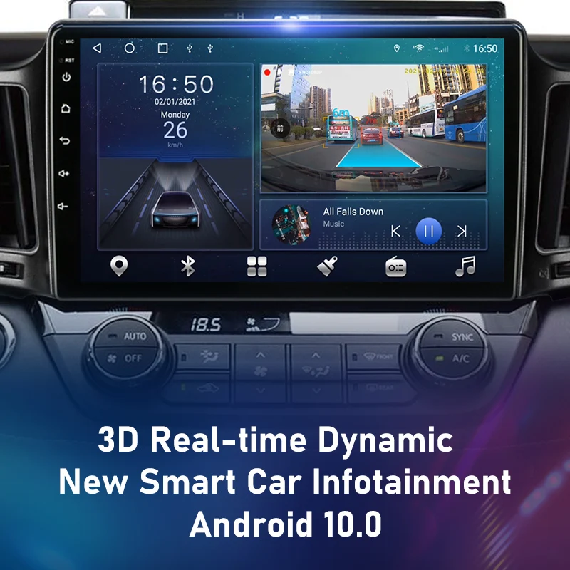 Автомагнитола Carplay для Toyota мультимедийный видеоплеер на Android 10 с GPS DVD RAV4 Rav 4 XA40 5 XA50