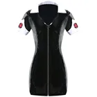 Женское сексуальное готическое платье из искусственной кожи в стиле панк, черное латексное платье из ПВХ, Клубная одежда, костюмы для косплея медсестры на Хэллоуин