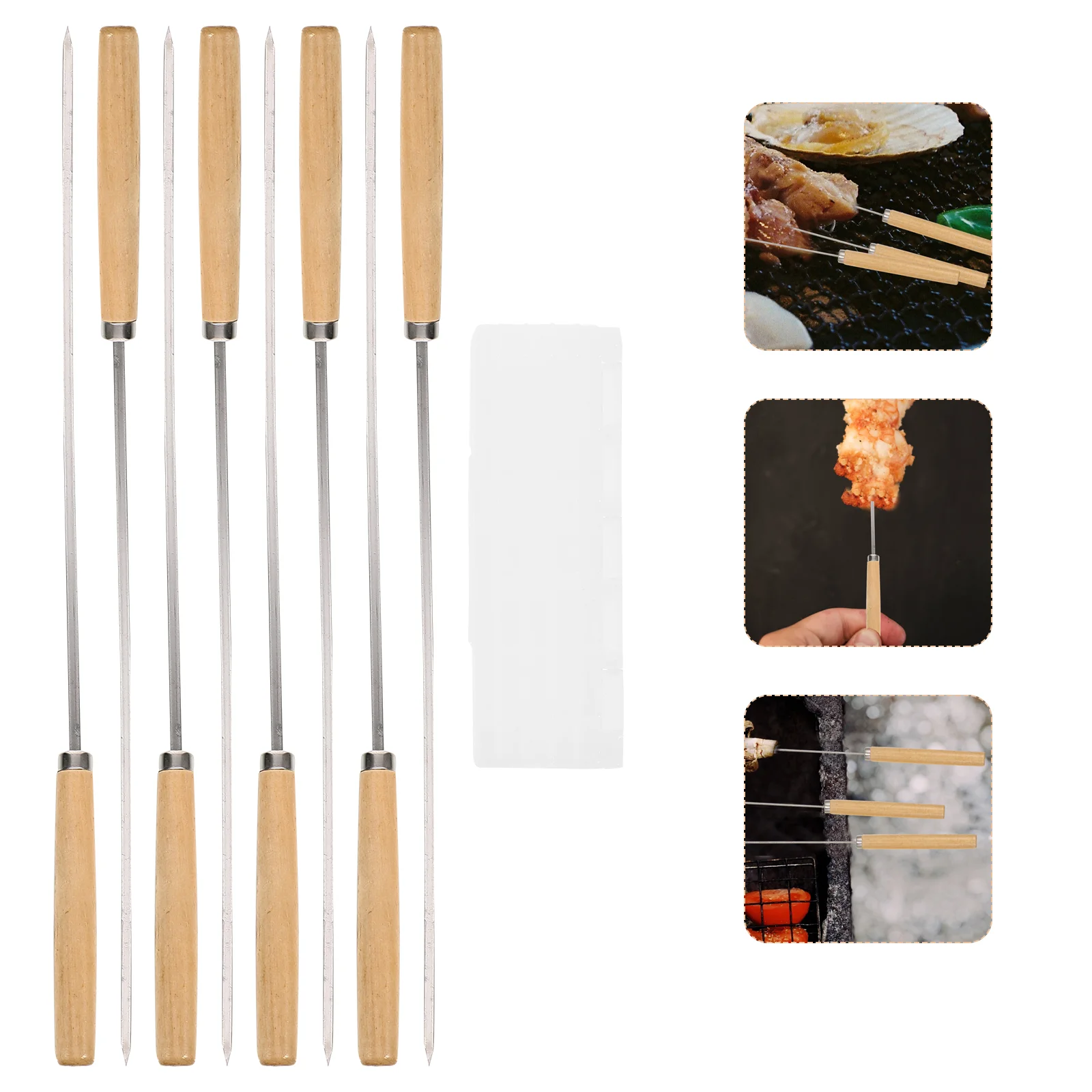 

20pcs Premium Grill Skewers Flat Skewers BBQ Skewers with 1pc Meat String Tool