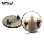 SONGDA с изображениями из сериала Ходячие мертвецы коллекции Броши Бронзовый, серебристый цвет ужас ТВ драматического искусства плакат 3D печатных Стекло кабошон шпильки кнопка