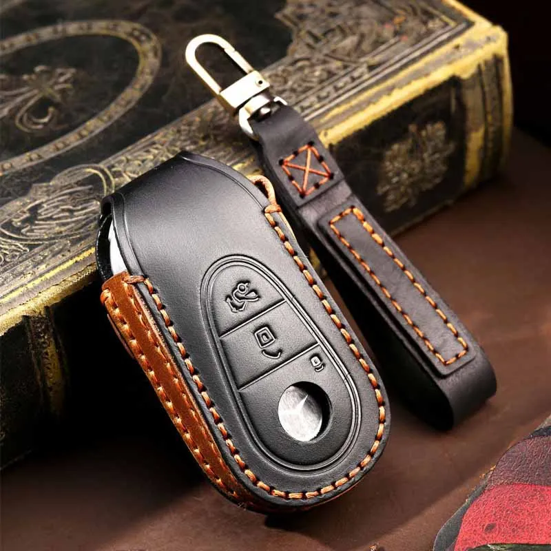 

2022 New First Layer Cowhide Car Key Cover Suitable For Mercedes Benz C /S Class W223 S350 S400 S450 S500 C200 C260 Auto Parts