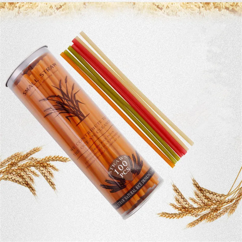 100 шт. биоразлагаемая Питьевая соломинка съедобная одноразовая для риса