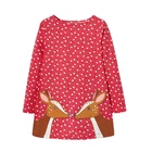 Детское Хлопковое платье с вышивкой, с длинным рукавом