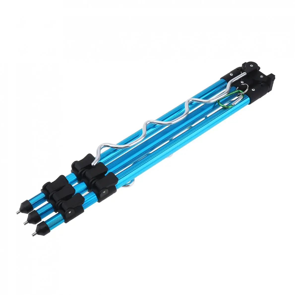 

Aluminum Alloy Telescopic 7 Groove Fishing Rods Holder Collapsible Tripod Stand Sea Fishing Pole Bracket Blue Red Optional