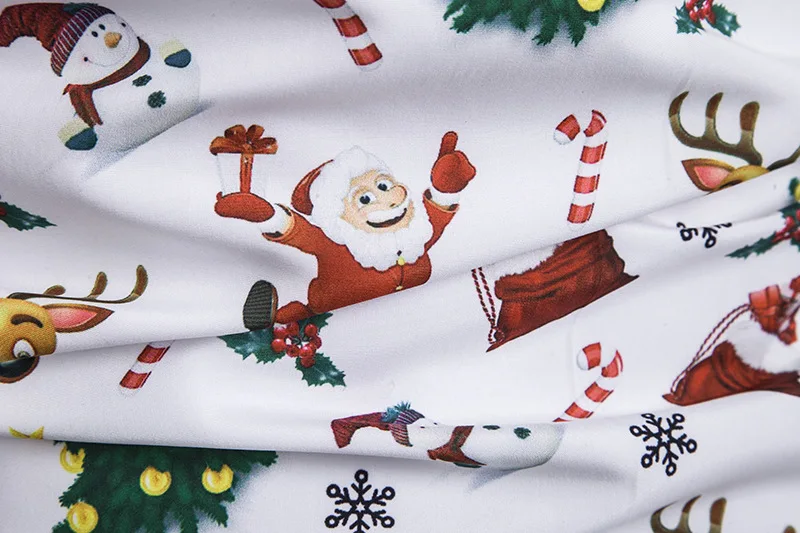 Cartoon Print Christmas Shirt Men 2022 Brand Slim Fit Long Sleeve Mens Dress Shirts Stage Daily Casual Christmas Chemise Homme