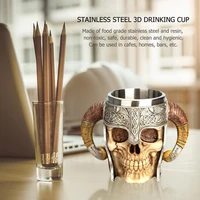 wooden style beer mug stainless steel resin 3d beer cup double wall drinking cup wine glass mugs bar drinking game drinkware