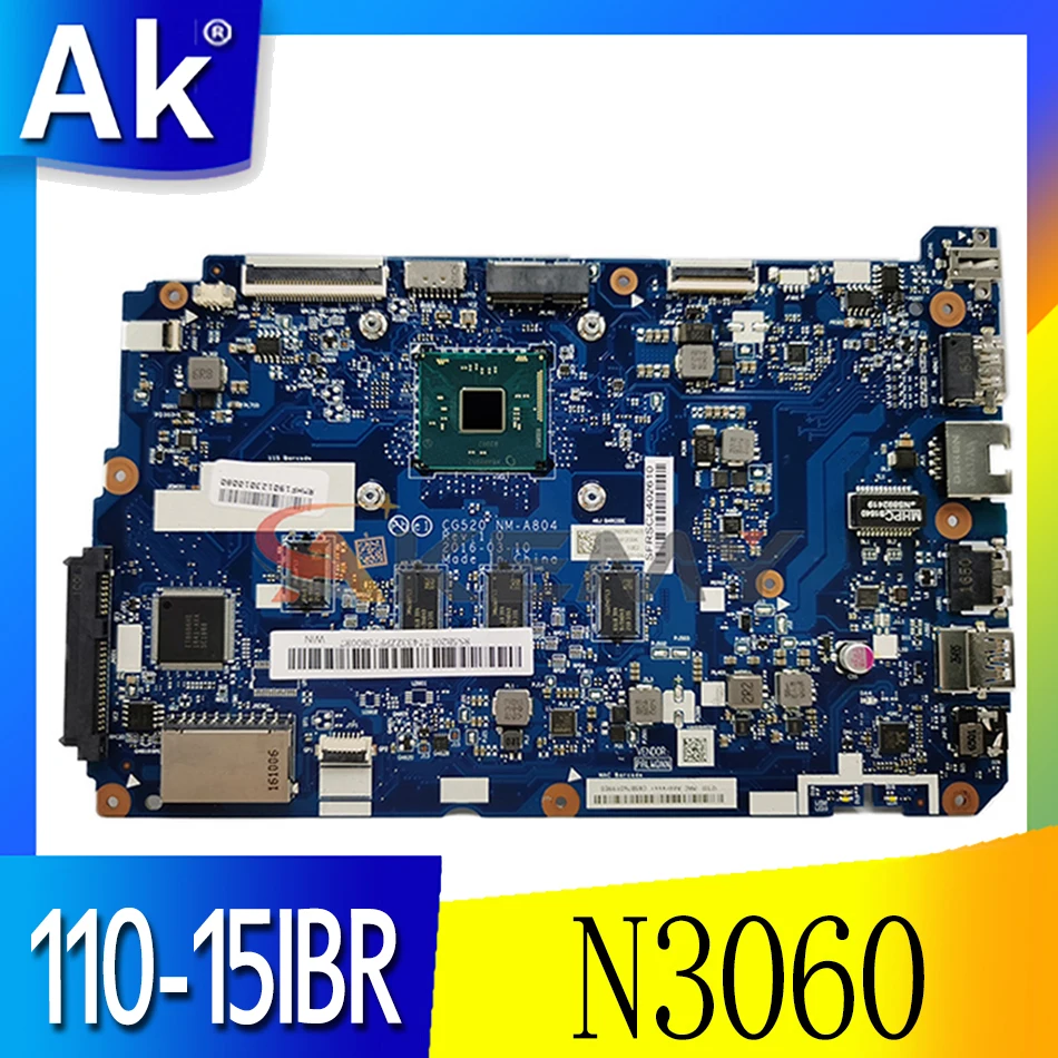 

Материнская плата для ноутбука LENOVO Ideapad 110-15IBR N3060, системная плата NM-A804 SR2KN с 8 Гб оперативной памяти DDR3