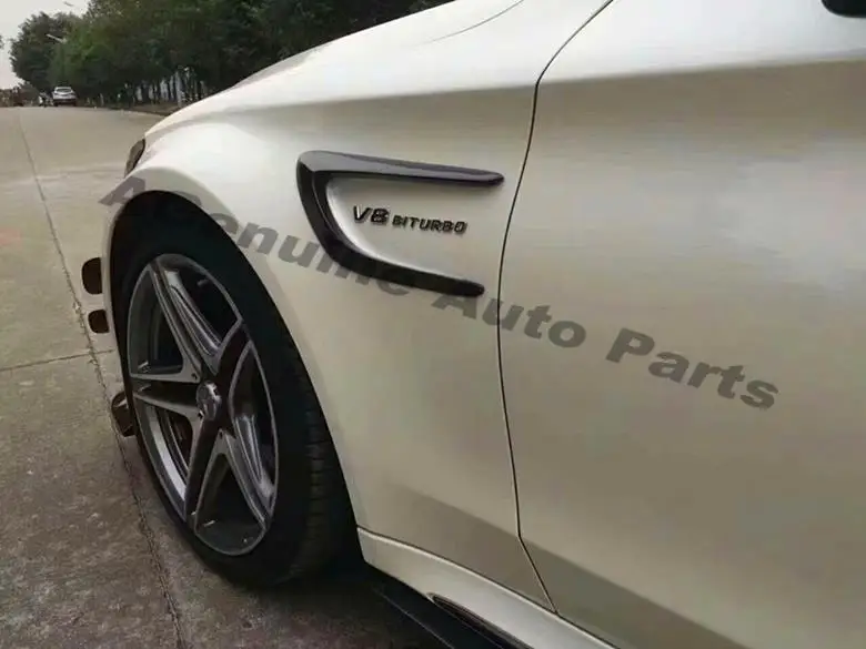 Цена Высококачественная U-образная декоративная формовочная отделка, настоящая стрела из углеродного волокна для крыла для Mercedes-Benz C класса W205