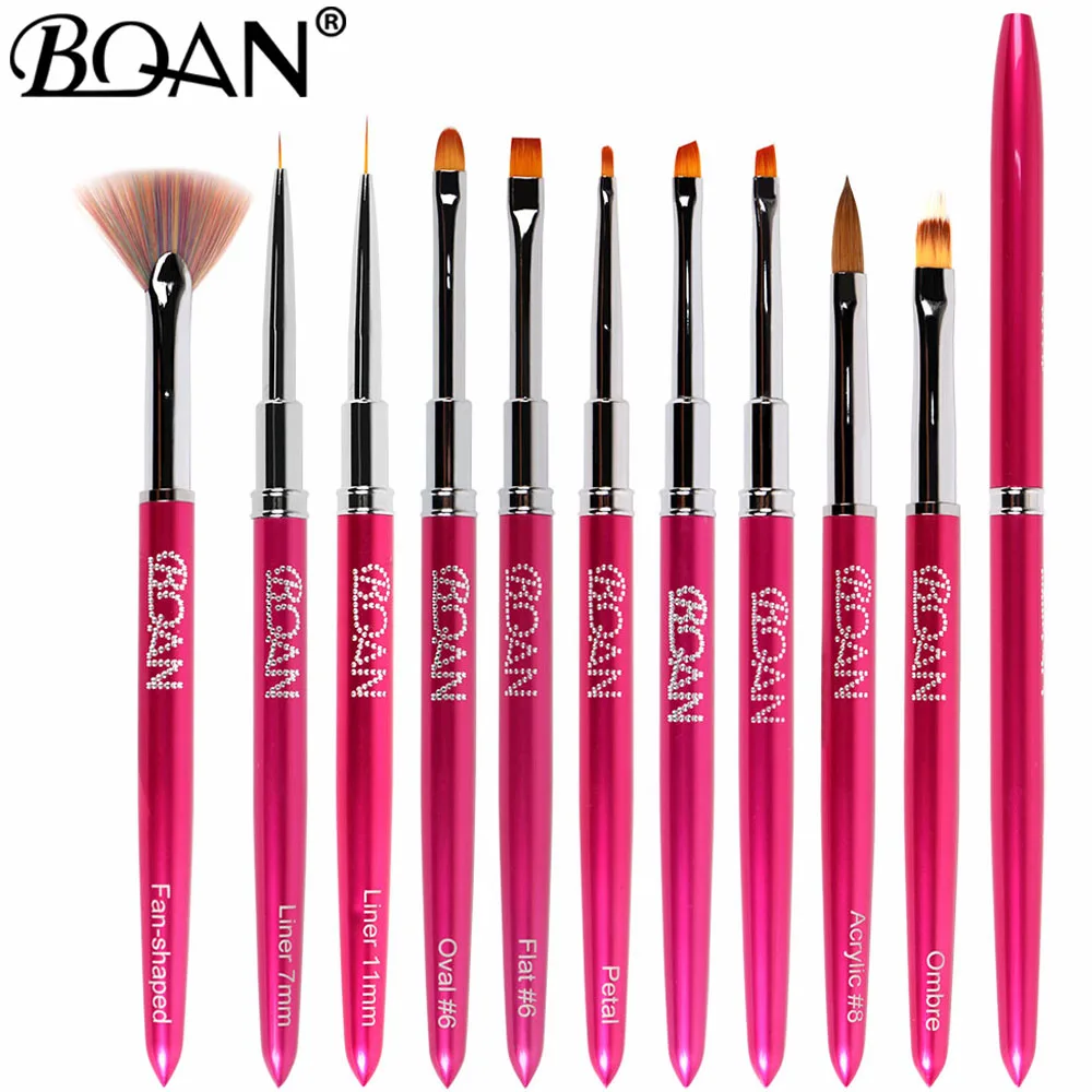 BQAN Rose Red Nail Brush Drawing Art Acrylic UV Gel Polish Builder Painting Tips Design Manicure Nials | Красота и здоровье
