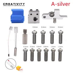 sidewinder x1 and genius sliver volcanic nozzle silicone kit 3d printer parts throat handle thermistor heating pipe heated block free global shipping