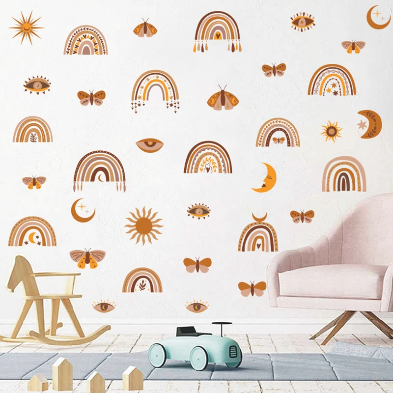 2021 богемная Радужная Настенная Наклейка s комнатный Настенный декор комнатная