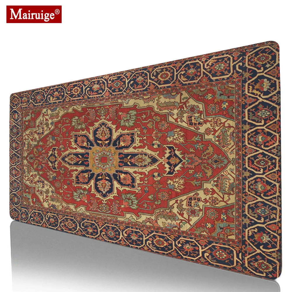 

Large Mouse Pad Persian Carpet Laptop Gaming Pc Mechanical Keyboard Mousepad Edge White Tassel Rubber Table Mat for Pet Mat