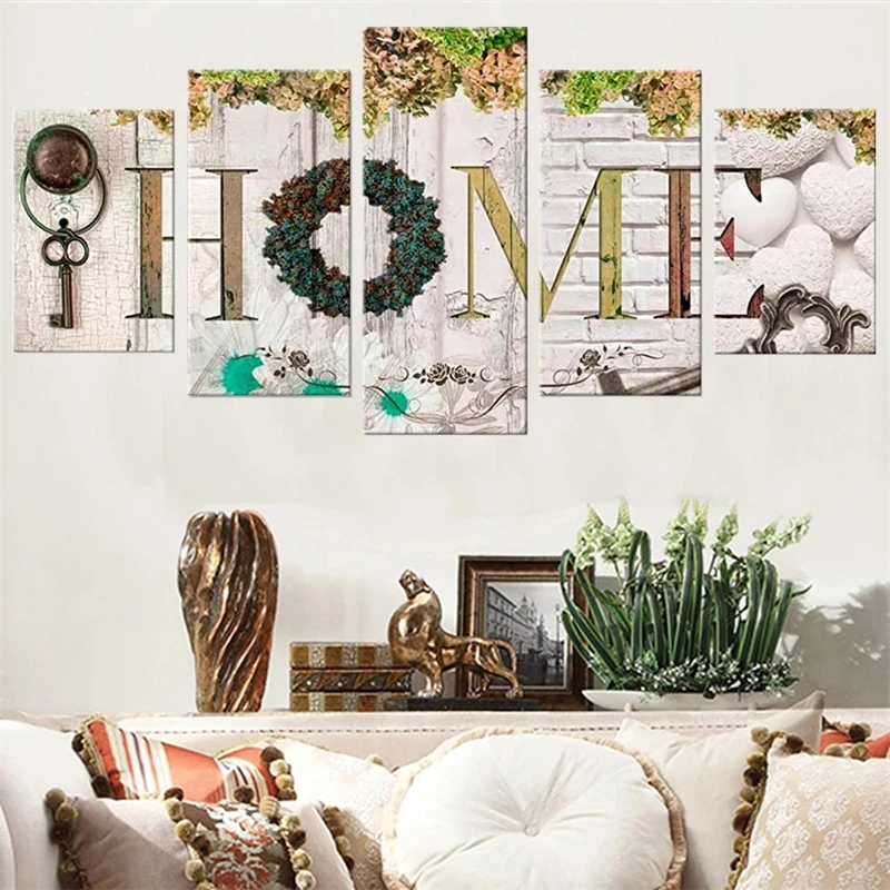 

Настенная картина на холсте 5 шт. домашняя пишущая модель Ретро Декор плакаты и принты на холсте украшение для дома гостиной