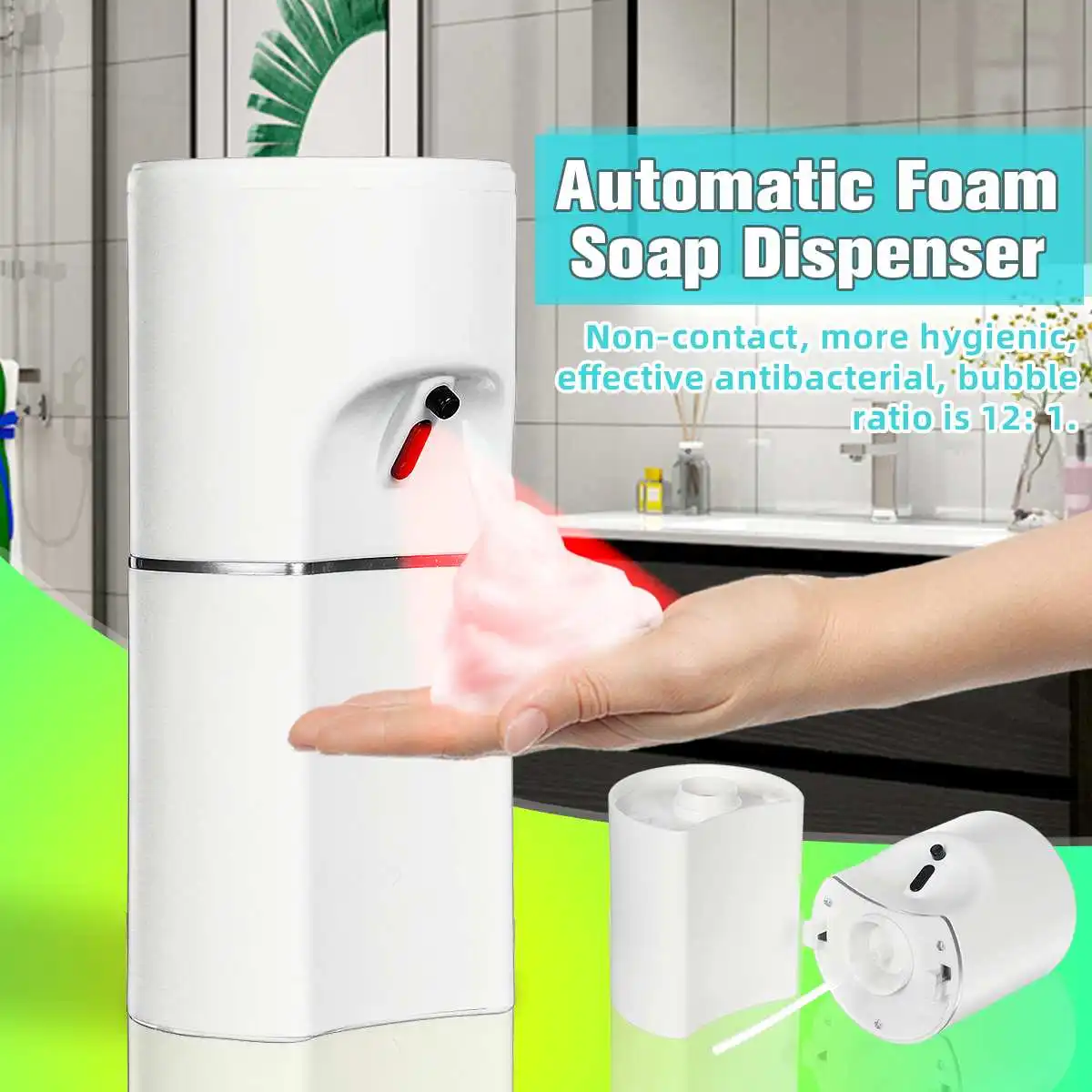 

250ML Touchless Automatic Sensor Foam Soap Dispenser USB Charging Smart Infrared Sensor Liquid Soap Dispensers Hand Sanitizer