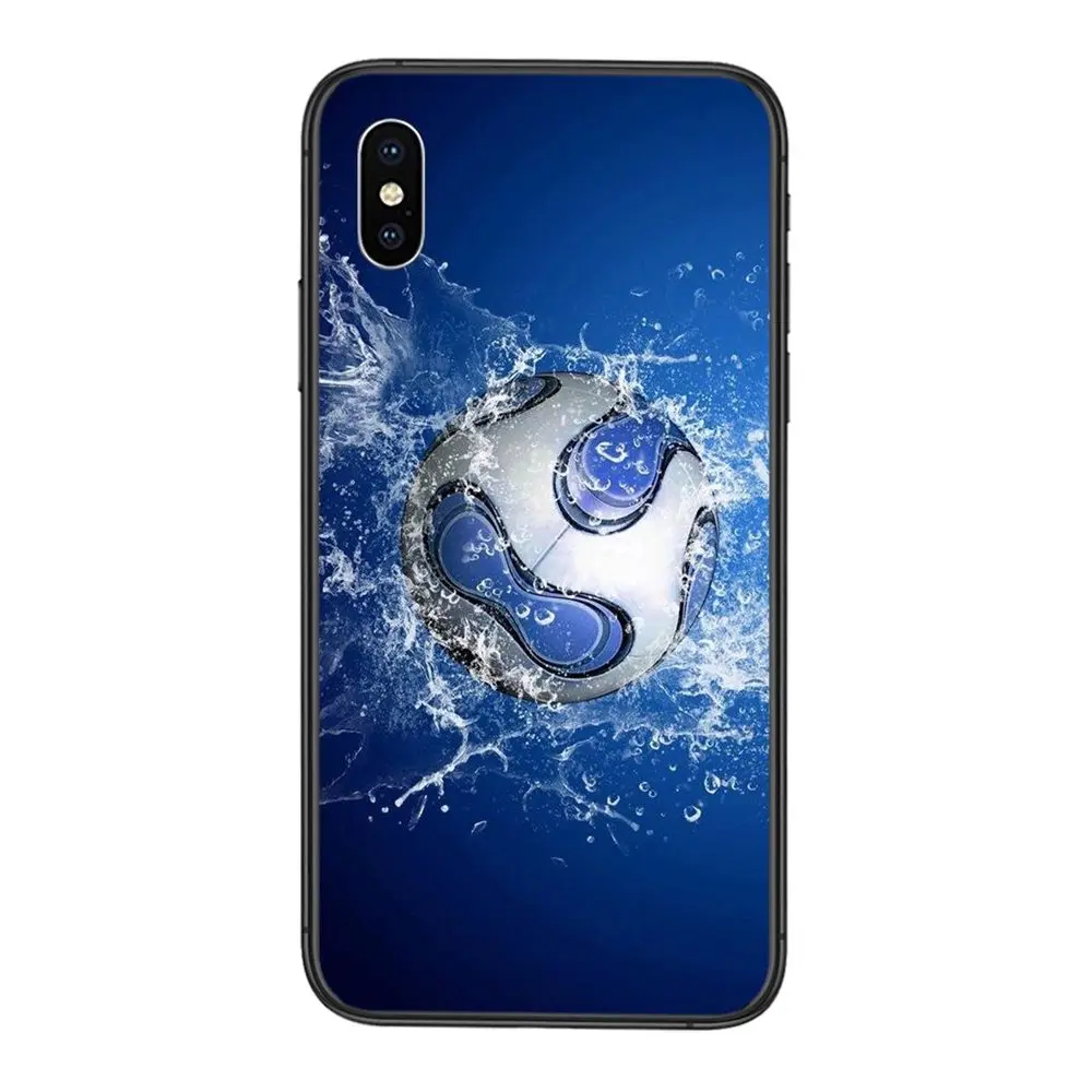 Черный чехол из ТПУ задний дизайн популярный огонь и ледяной футбол с водой для