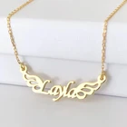 Индивидуальное ожерелье с именем на заказ, ожерелье с крыльями ангела для женщин, золотой чокер, ювелирные изделия из нержавеющей стали, подарок для лучшего друга, бижутерия