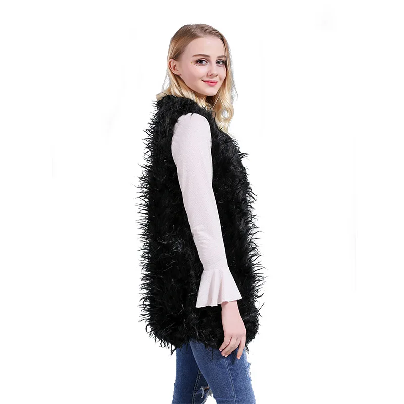 

2020 NF New Faux Fur Women Coat With Hood High Faux Fur Jacket Fake Rabbit Fur Coats