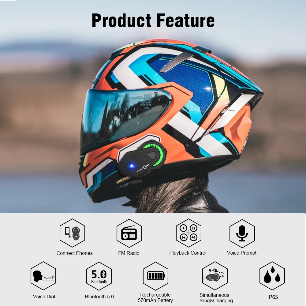 Новинка Freedconn T Max M беспроводные мотоциклетные наушники для шлема bluetooth гарнитура