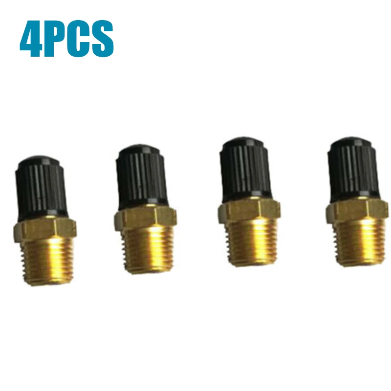 

4PCS/Set 1/8 Inch NPT Nickel Plated Brass Air Compressor Tank Fill Valve Schrader Kit