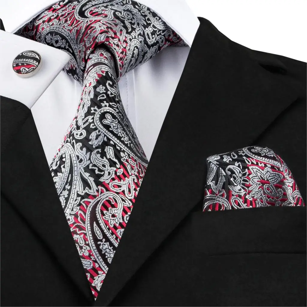 Мужской комплект из галстука и запонок с цветочным принтом|silk tie|ties for menmens ties |