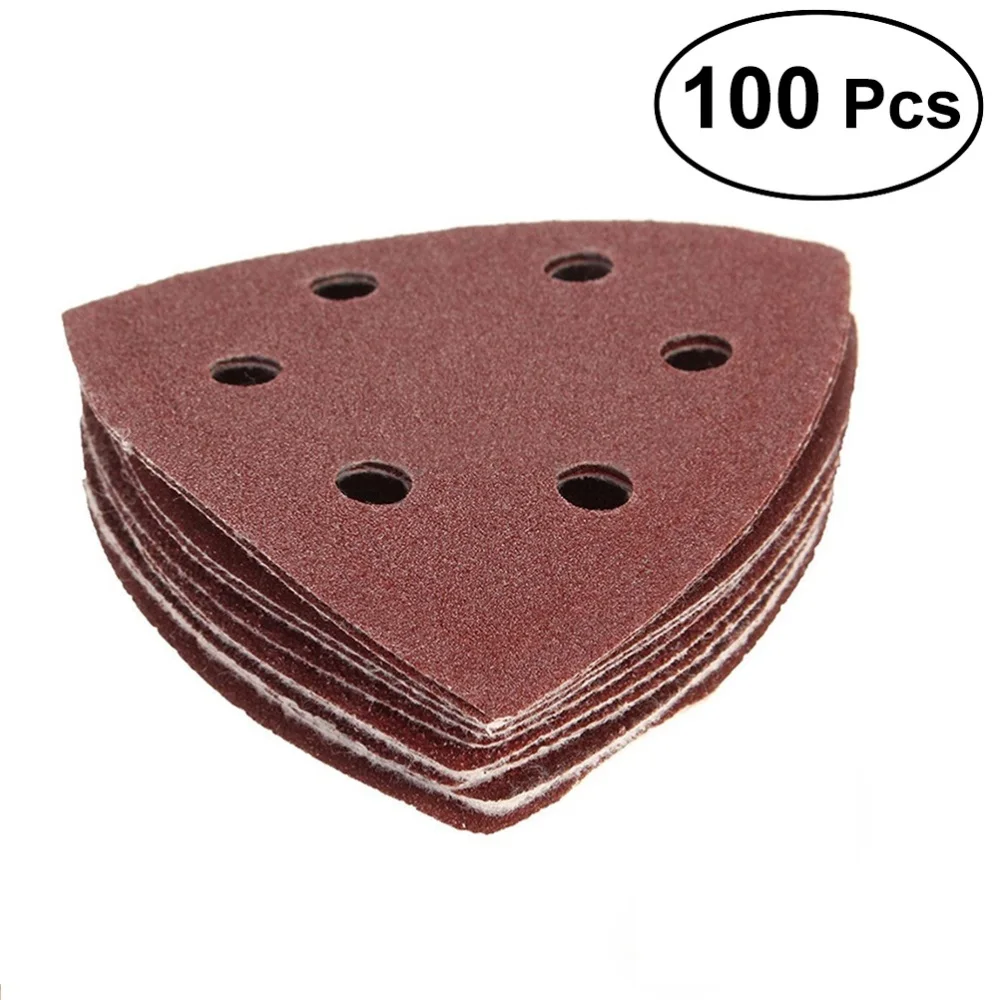

100PCS Triangle Sanding Discs Sandpaper 6 Hole Grit 40/60/80/120/240
