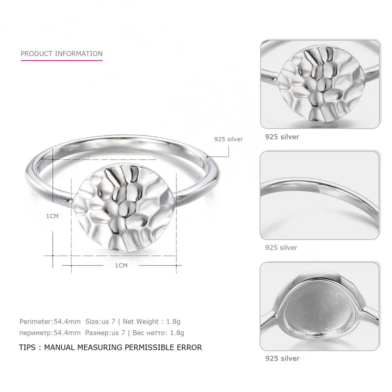 CC Pure Silver 925 Rings For Women Fashion Jewelry Minimalist Simple Round Ladies Ring Career Style Bague Femme CC4004 | Украшения и