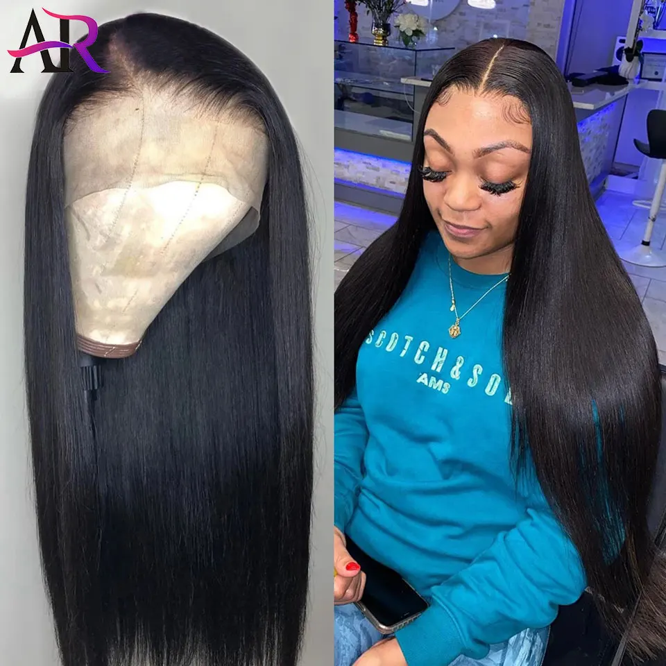 

A&R 180 Density 28 30 Inch Straight Glueless Lace Front Human Hair Wigs For Women 13x4 Lace Frontal Wig Remy Brazilian Hair Wigs