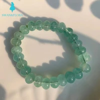 10x7mm natural green prehnite bracelet gemstone gift woman round beads stone jewelry