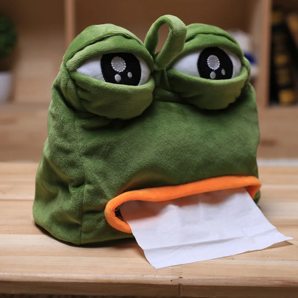 Украшение для дома грусть лягушка Pepe тканевая коробка Обложка забавные ткани