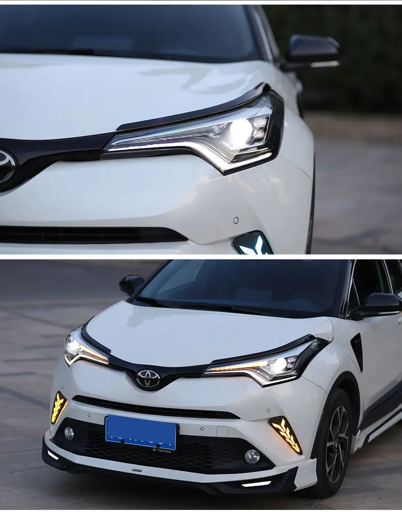 Автомобильный Стайлинг для- новых Toyota CHR фар, все светодиодный фары DRL, Би-светодиодный объектив, Высокий Низкий Луч, светодиодный, с динамическим поворотом